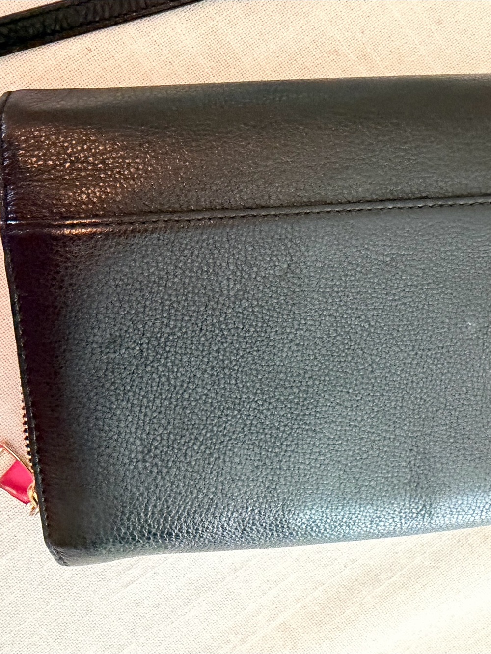 Tory Burch Black Pebbled Leather Crossbody Bombe Flat Wallet Bag - Picture 4 of 4